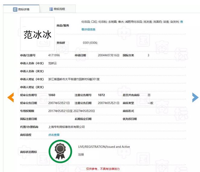 范冰冰被罰8億！其商標(biāo)價(jià)值，能占罰款幾何？
