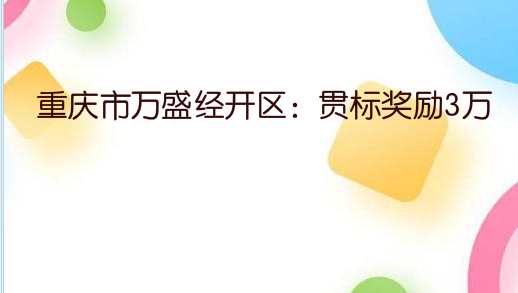 重慶市萬盛經(jīng)開區(qū)：專利資助2萬，貫標(biāo)獎勵3萬
