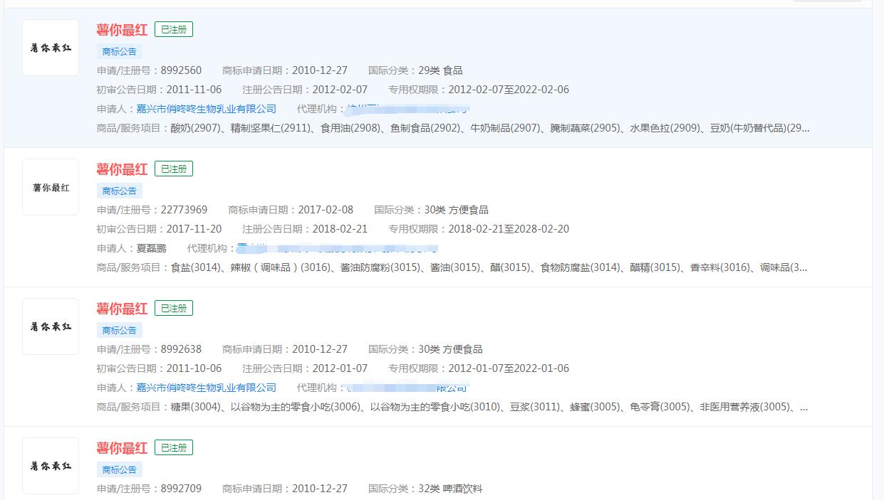 小紅書(shū)成立薯你最紅傳媒公司，“薯你最紅”商標(biāo)已被搶注