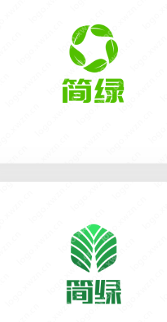 綠色生態行業：【簡綠】logo設計作品欣賞~簡單、無污染
