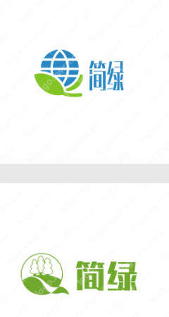 綠色生態行業：【簡綠】logo設計作品欣賞~簡單、無污染